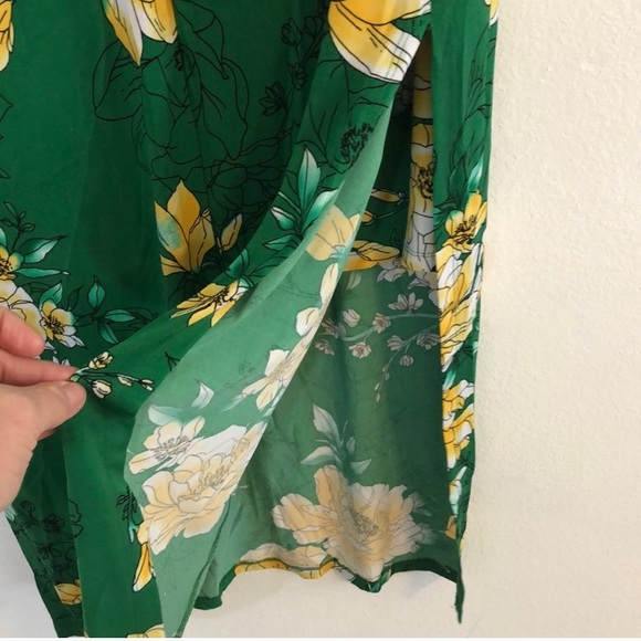 G.I.L.I. Green floral maxi dress size L petite - Picture 8 of 10